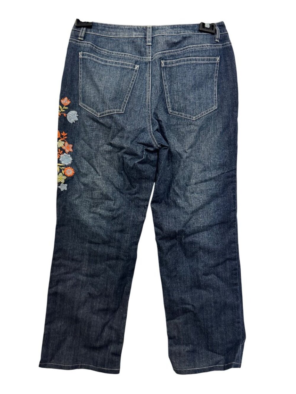 Talbots Petite Stretch Denim Jeans With Floral Embroidery - Blue - Inseam 27" - - Picture 2 of 8
